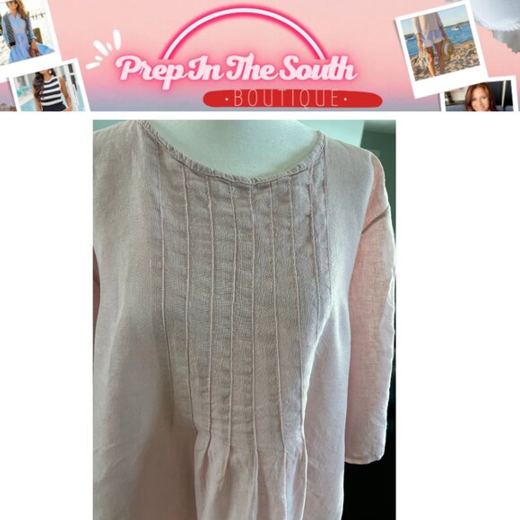 Stunning Anais & Valentin Pink Italian Linen Tunic Dress L \ Coastal - Picture 3 of 12